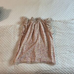 High Neck Pink Floral Chiffon Blouse